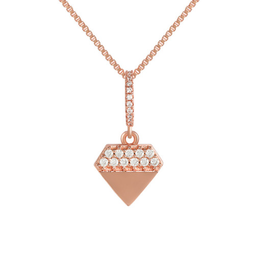 Original Design Internet Celebrity Style Pendant Necklace European and American Triangle High-end Design Sense Simple Diamond-like Necklace
