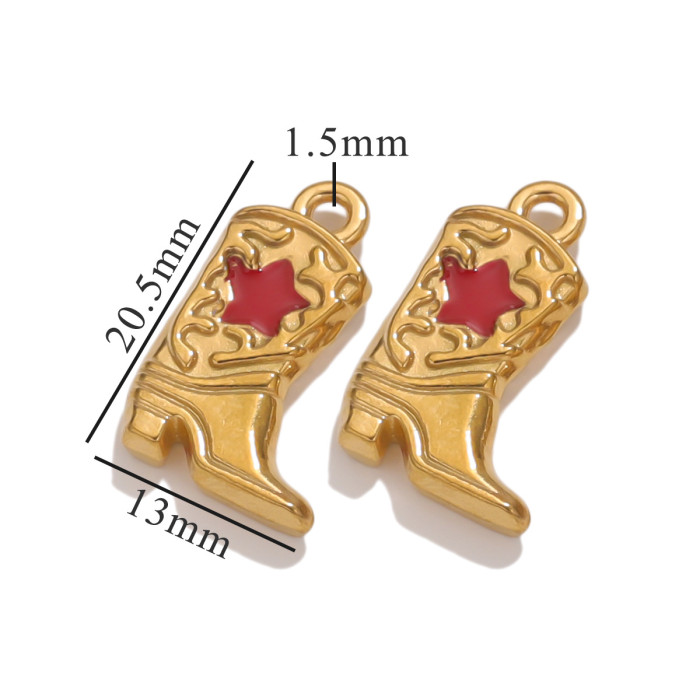 Stainless Steel Casting Boots Small Pendant Vacuum Electroplating Necklace Bracelet Pendant Boots Pendant DIY Jewelry...