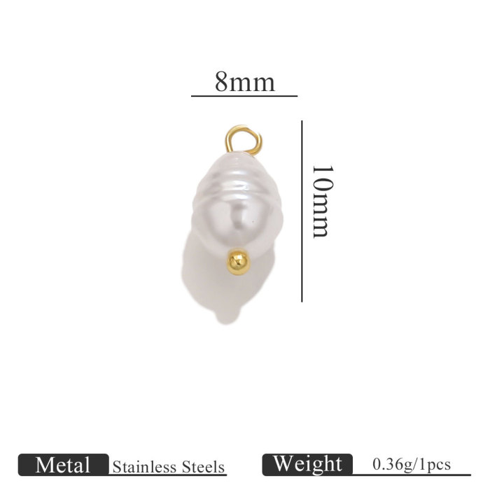 Stainless Steel Imitation Pearl Curved Needle Pendant DIY Jewelry Handmade Beaded Ball Earrings Bracelet Jewelry Acce...