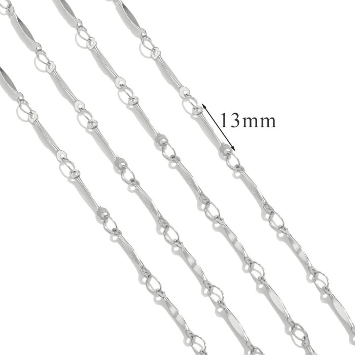 Titanium Steel Chain Accessories Stainless Steel Electroplated 18K Gold Stick S Chain Non-Fading Ins Style Jewelry