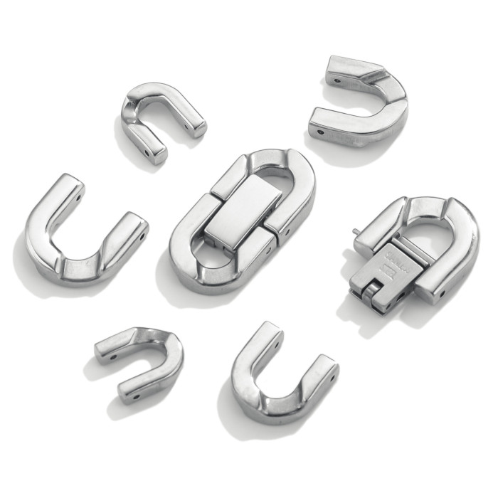 Stainless Steel NK Polished Jewelry Clasp Cuban Snap Button Cuban Chain Clasp DIY Handmade Assembly Clasp Jewelry Clasp