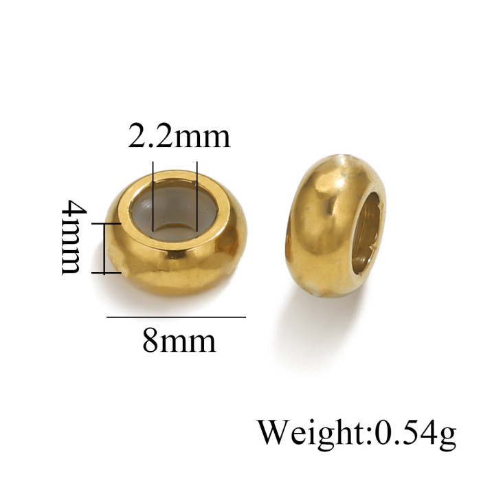 Stainless Steel Adjustable Silicone Handmade Loose Beads Necklace Gold Bracelet Jewelry DIY Color Retention Spacer Jewelry Wholesale