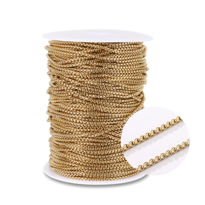 Stainless Steel Square Pearl Dragon Bone Chain Necklace Titanium Steel Jewelry Chain Flower Basket Thick Chain Wholesale DIY Jewelry Accessories