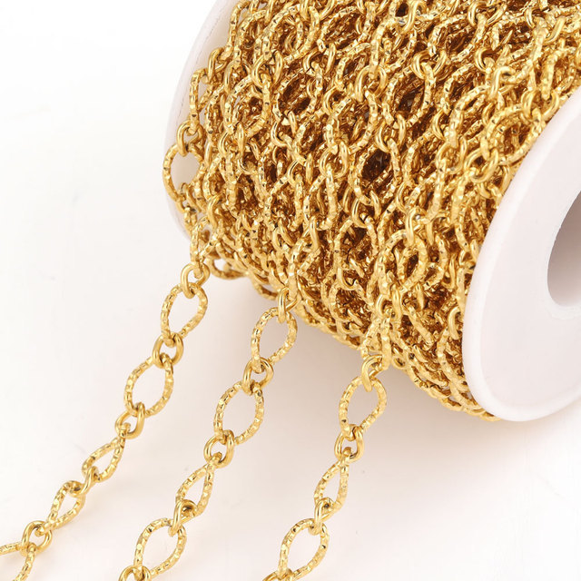 Stainless Steel Knotted Chain 1:1 Geometric Oval Gold Color Retention Chain Jewelry Chain DIY Necklace Bracelet Jewelry Accessories