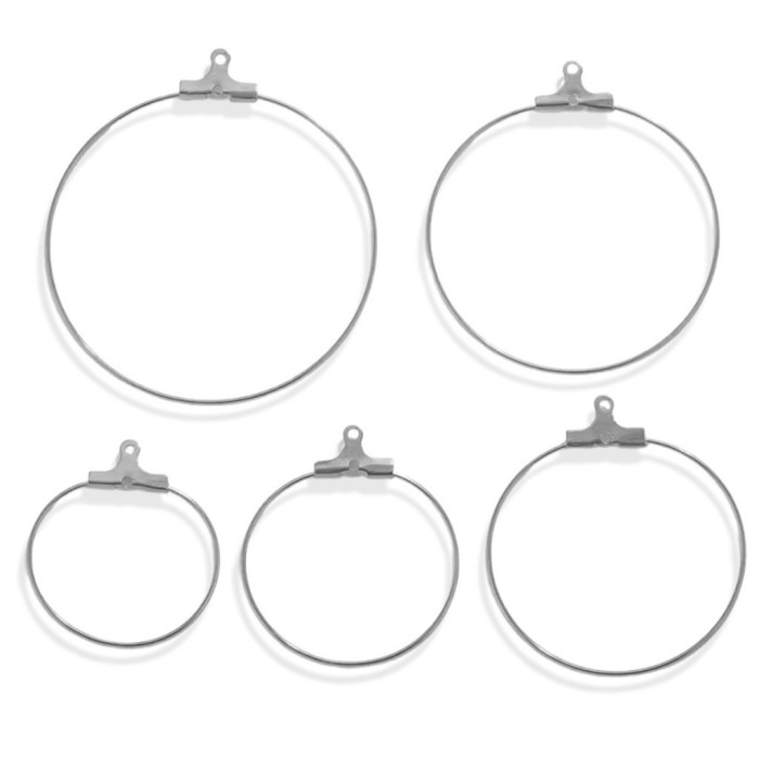 In Stock Stainless Steel Hanger Rings Earring Rings Round Hanger Jewelry Clasps DIY Earring Accessories Wholesale