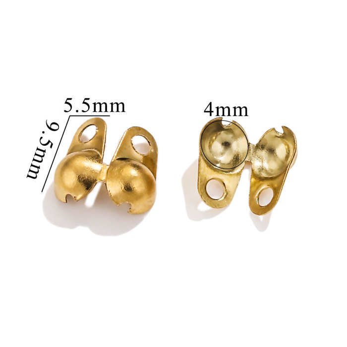 Stainless Steel Vacuum Color Retention Gold Plated Bead Clasp Titanium Steel Bead Chain Clasp Pearl Necklace Bead Clasp DIY Jewelry