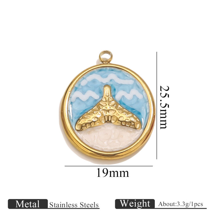 Cross-Border Stainless Steel New Oil-Drip Turtle Strawberry Crab Pendant DIY Bracelet Necklace Jewelry Hanging Ornament
