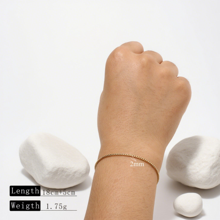 European and American INS Style Gold Titanium Steel Bracelet Adjustable Multiple Chain Types Clavicle Chain Neck Chain Blade Titanium Steel Chain