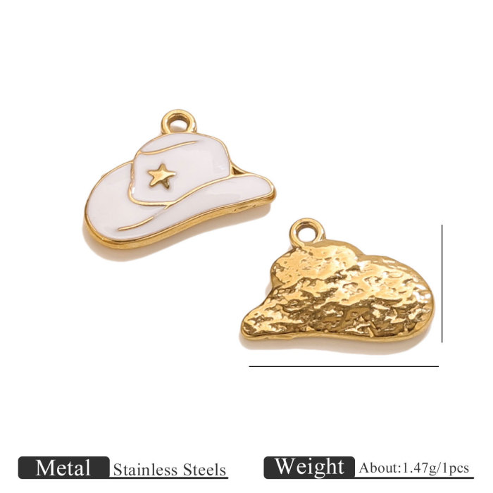 New Stainless Steel 18K Vacuum Electroplated Oil Drop Hat DIY Bracelet Necklace Jewelry Accessories Pendant
