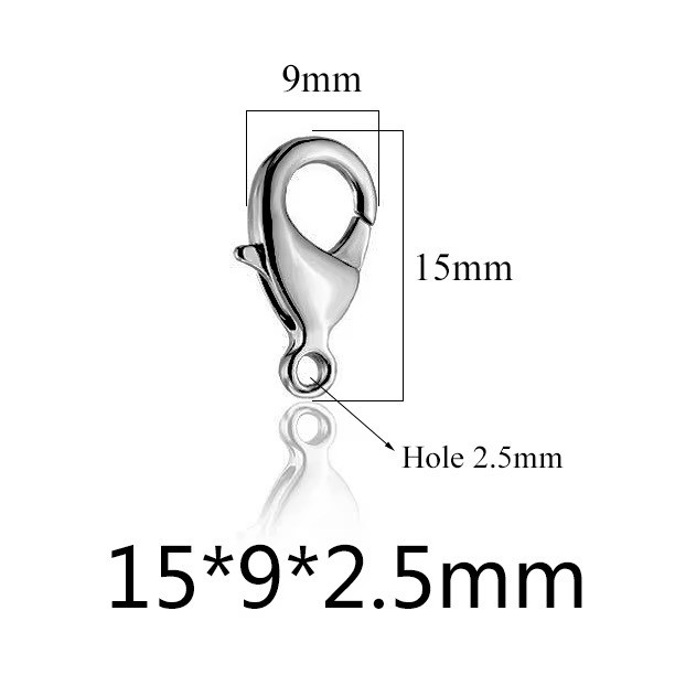 100 Pieces Per Pack Stainless Steel Polished Lobster Clasp Connector Dog Clasp DIY Jewelry Accessories Electroplated...