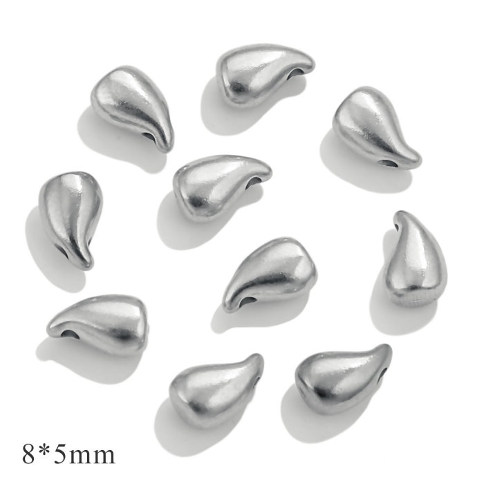 Stainless Steel Heart Water Drop Spacer Beads Beaded Titanium Steel DIY Bracelet Necklace Color Retention Waterproof...