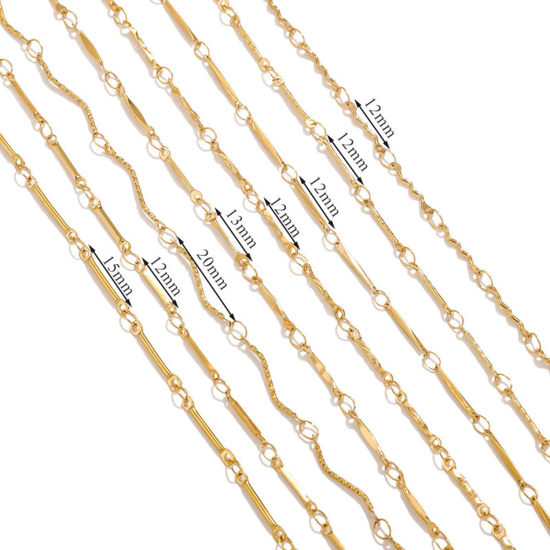 Titanium Steel Chain Accessories Stainless Steel Electroplated 18K Gold Stick S Chain Non-Fading Ins Style Jewelry