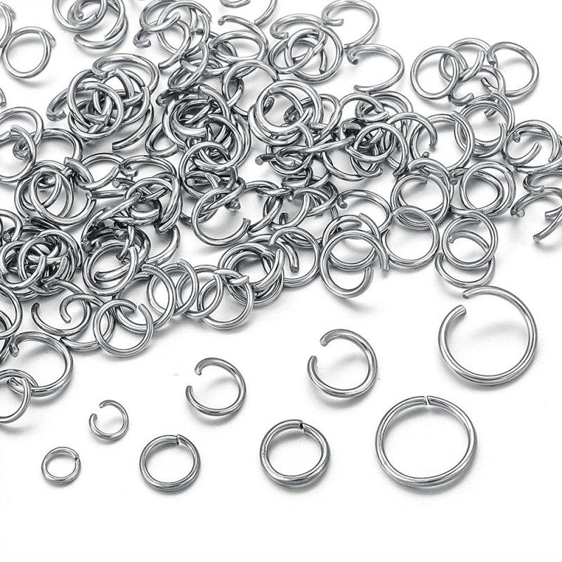 Stainless Steel Jump Rings Open Rings Non-Rust Closed Rings Titanium Steel DIY Jewelry Accessories Connectors Handmade