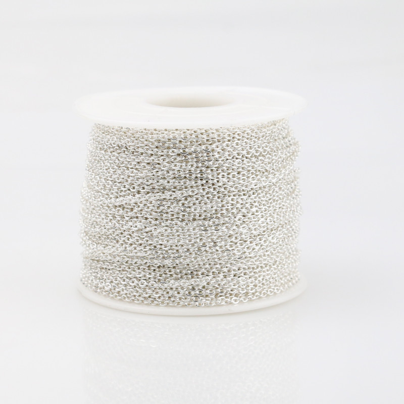 Stainless Steel Chain O-shaped Flat Chain Hammer Cross Silver Rose Gold Real Gold Plated Necklace DIY Jewelry Chain