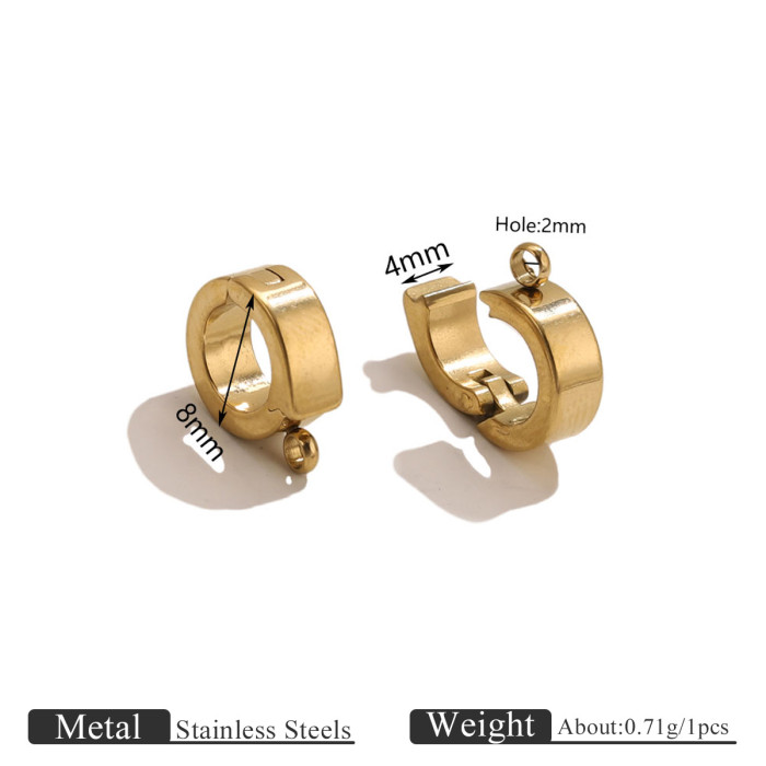Gold Stainless Steel Open Ring Clasp Leather Cord Bracelet Necklace Connector Clasp Positioning Clasp DIY Jewelry Acc...