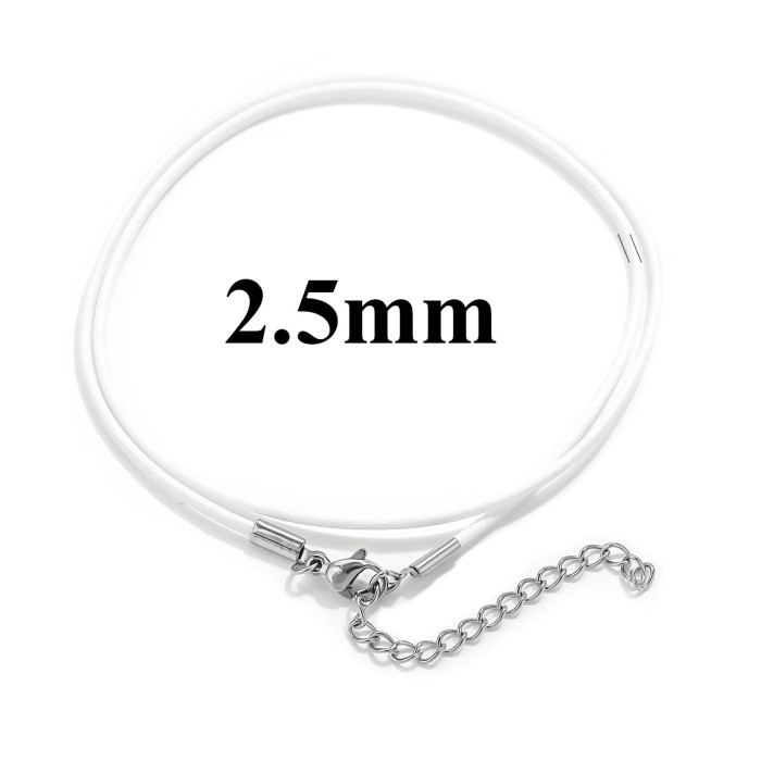 Stainless Steel Adjustable Handmade Hanging Rope Necklace Korean Wax Rope Leather Rope Simple Black DIY Chain Pendant