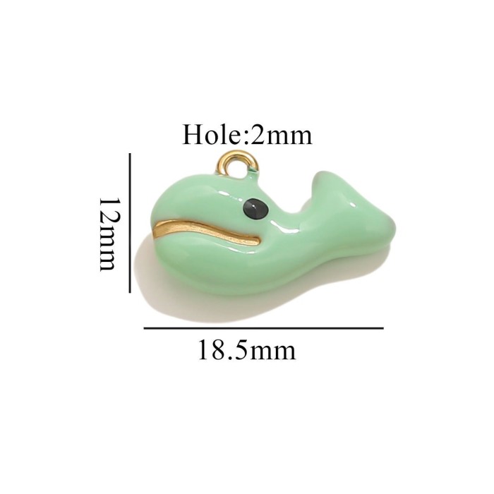 Stainless Steel Ocean Series Plated 18K Oil Drop Pendant DIY Handmade Jewelry Bracelet Necklace Accessories