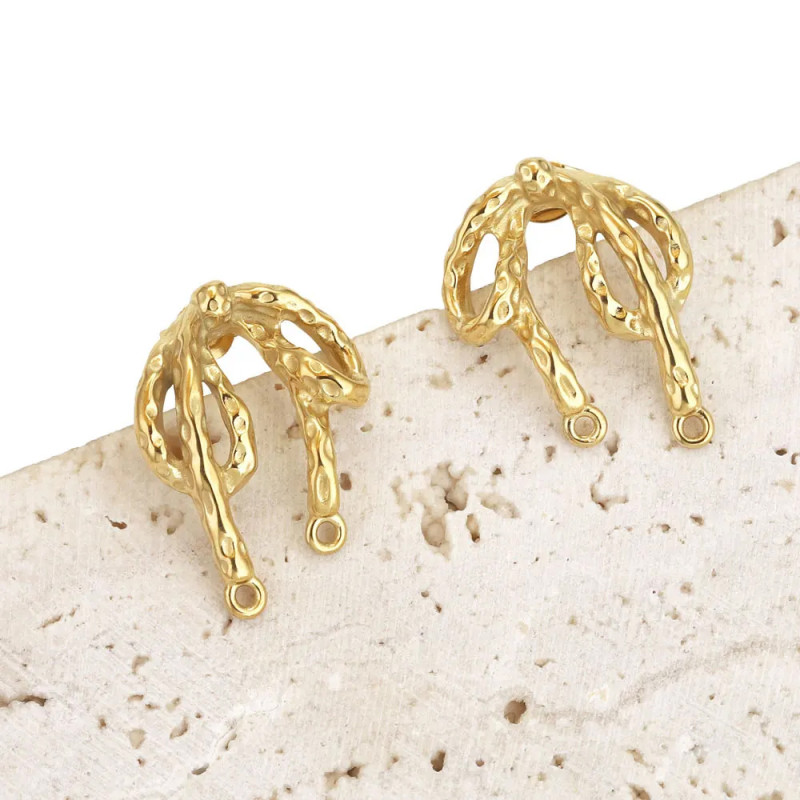 Stainless Steel 18K Gold Vacuum Plated Bowknot Stud Earrings DIY Earrings Jewelry Making Stud Earrings