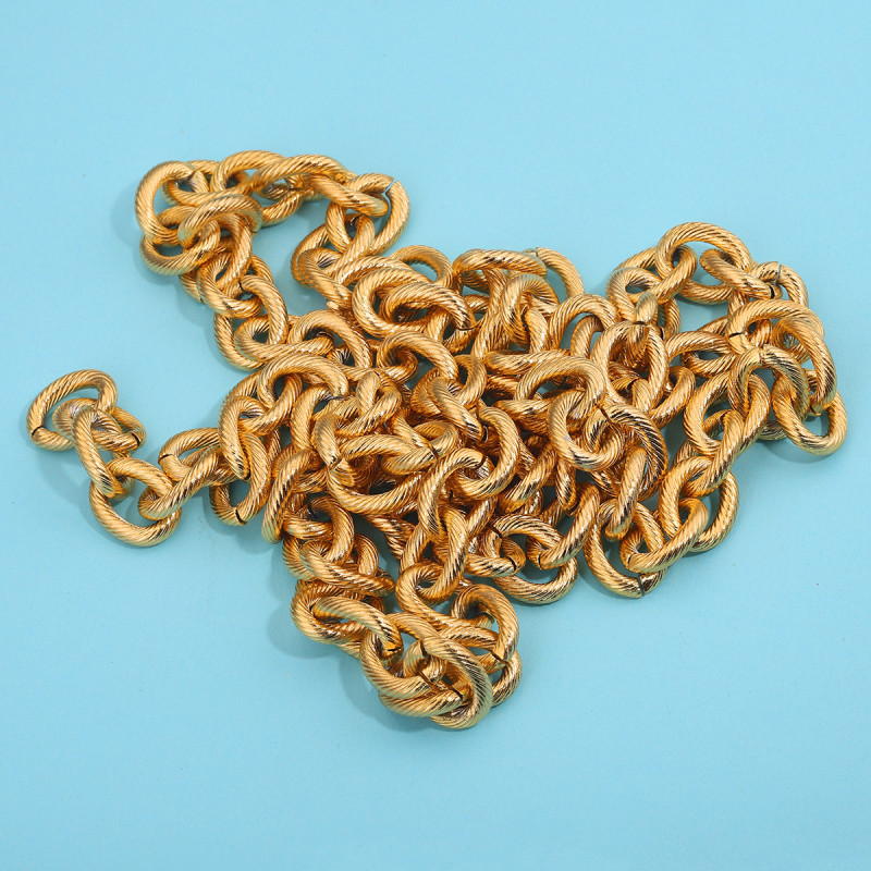12mm Thick Chain Stainless Steel Threaded Cuban Chain Decorative Chain Hip Hop DIY Necklace Bracelet Accessories