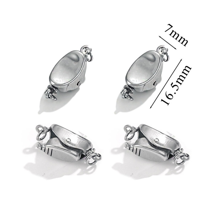 Titanium Steel Yuanbao Clasp Stainless Steel Peanut Bracelet Fine Polished Clasp Pea Clasp DIY Jewelry Accessories Wa...