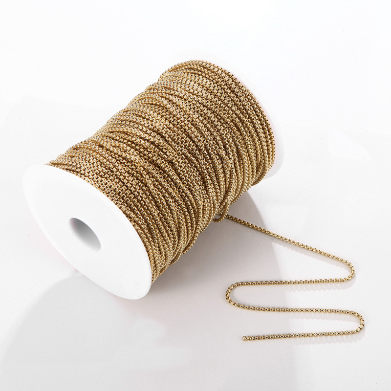 Stainless Steel Square Pearl Dragon Bone Chain Necklace Titanium Steel Jewelry Chain Flower Basket Thick Chain Wholesale DIY Jewelry Accessories