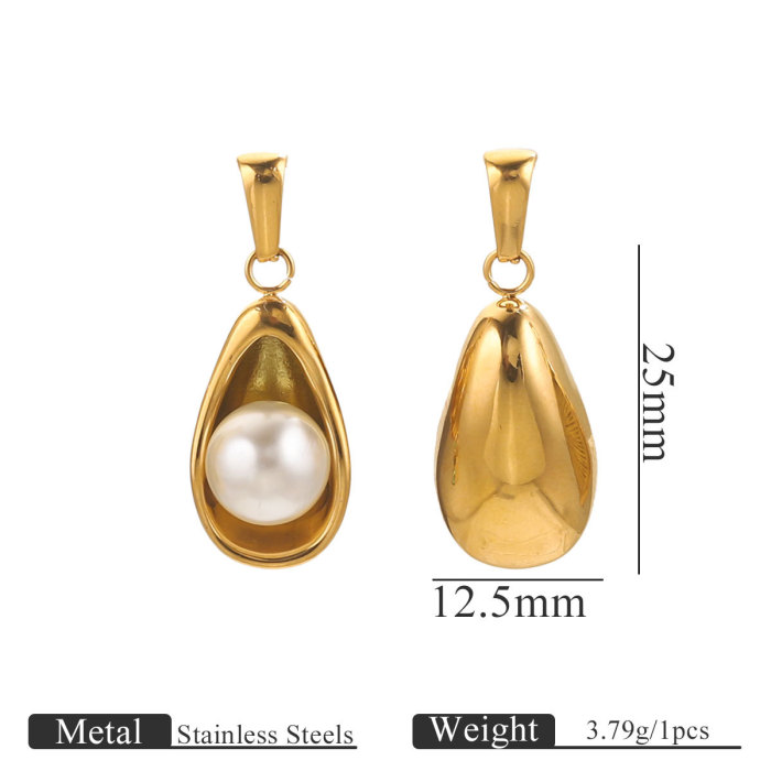 Stainless Steel INS Style Irregular Base Imitation Pearl Pendant DIY Titanium Steel Necklace Bracelet Jewelry Accesso...