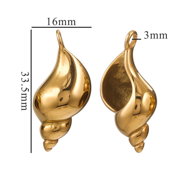 3D Stainless Steel Shell Pendant Conch Ocean Series Bracelet Necklace Material Titanium Steel DIY Jewelry Accessories Factory