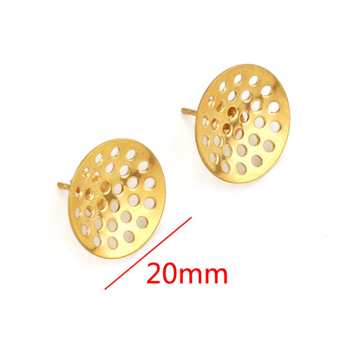 Stainless Steel Hollow Earring Accessories Base DIY Handmade Round Titanium Steel Ball Earring Studs Vacuum Earrings