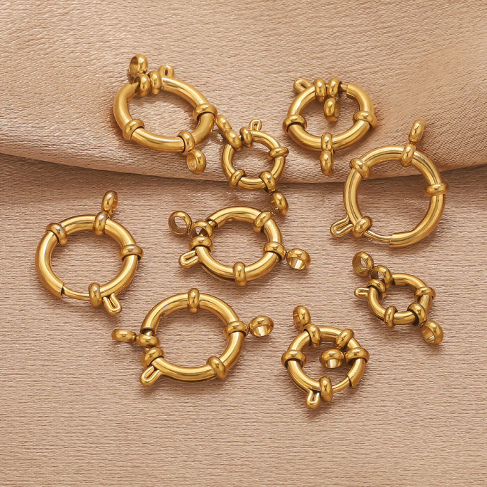 Stainless Steel Loop Slingshot Clasp Jewelry Accessories DIY Necklace Bracelet 18K Gold Plated Connector Clasp Color Retention Pendant Clasp