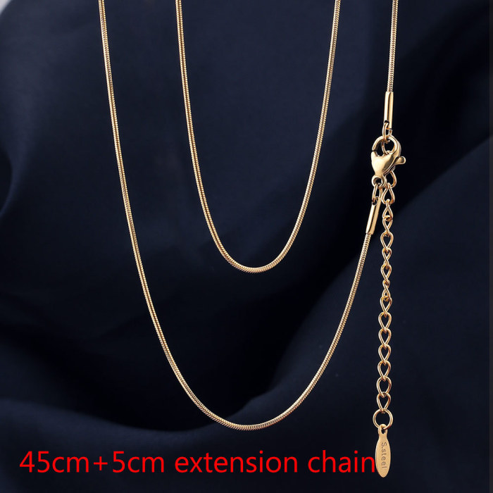 Women's Titanium Steel Snake Bone Chain Necklace Ins Style 45+5cm Jewelry Chain Vacuum Plating 18k Stainless Steel Round Snake