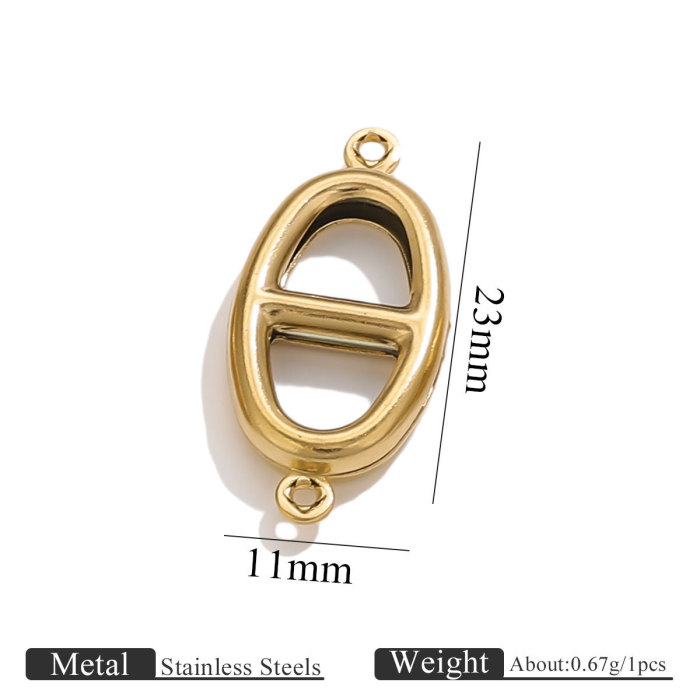 Stainless Steel Double Hole Hollow Pendant Heart-shaped Pentagram Bracelet Necklace Jewelry Handmade Connector Access...