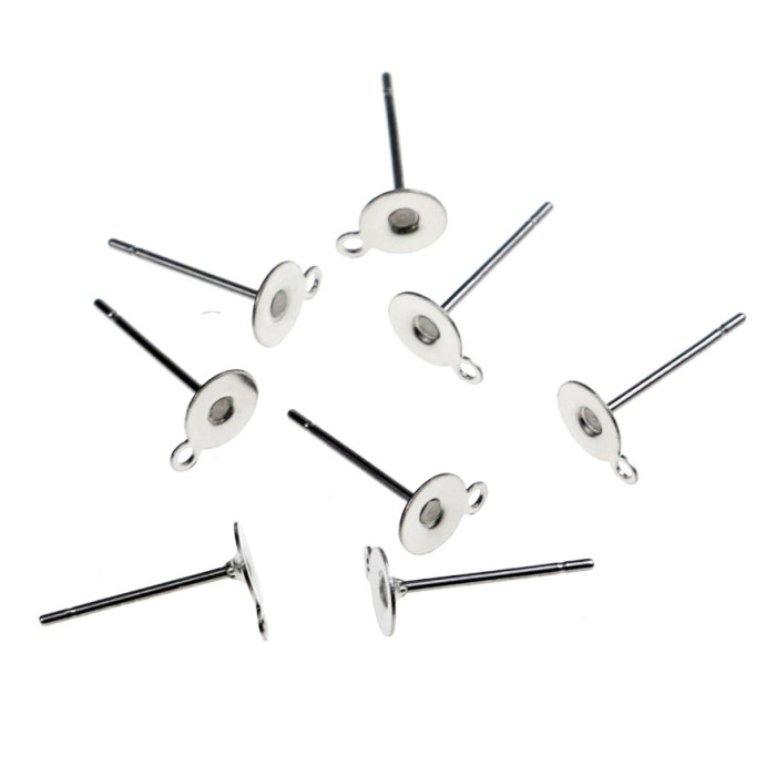 Stainless Steel Round Head Flat Head Pins with Hanging Accessories DIY Earring Pins Jewelry Pins Earring Accessories...