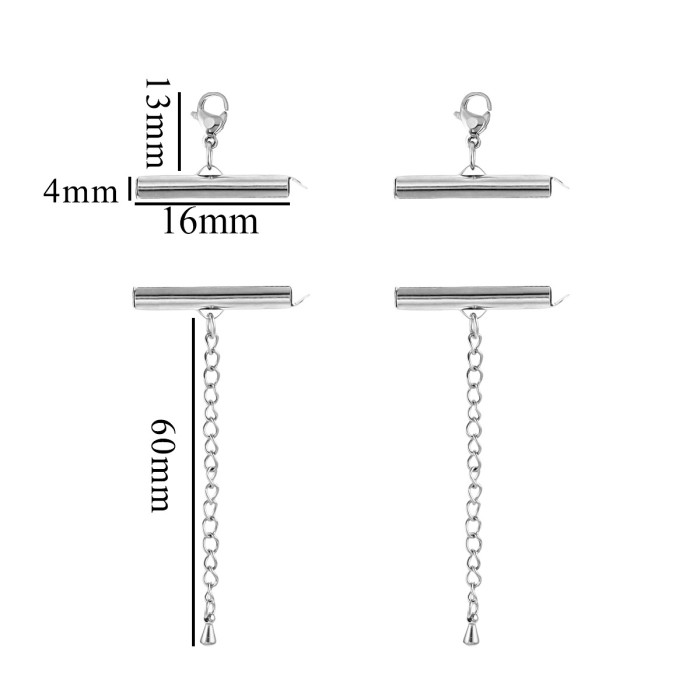 Stainless Steel Bead Chain Tube Set Bracelet Necklace Fashion Versatile Hollow Tube Single Slot Slide Tube Buckle DIY...