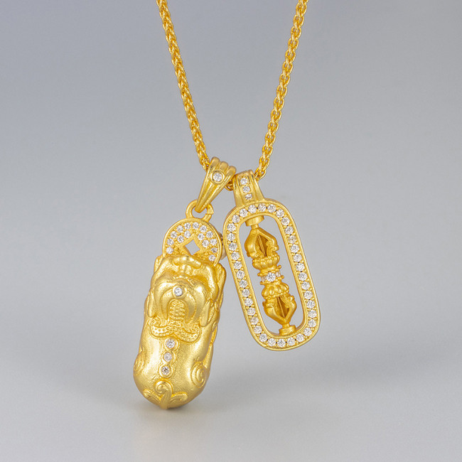 Pixiu Vajra Pendant Necklace Fashion New Chinese Style Ancient Design High-end Feel 2024 Collarbone Chain Hollow Filigree