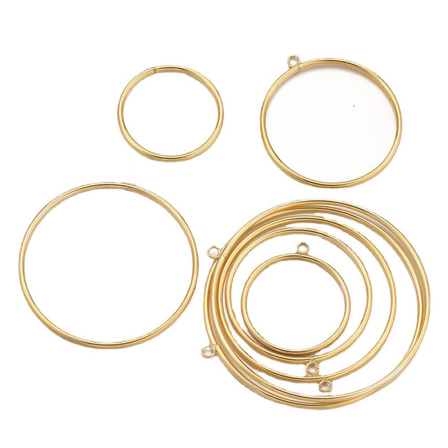 Stainless Steel Large Circle Pendant Titanium Steel Gold Circle Welding Circle DIY Jewelry Accessories Earrings Handmade