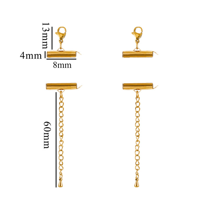 Stainless Steel Bead Chain Tube Set Bracelet Necklace Fashion Versatile Hollow Tube Single Slot Slide Tube Buckle DIY...