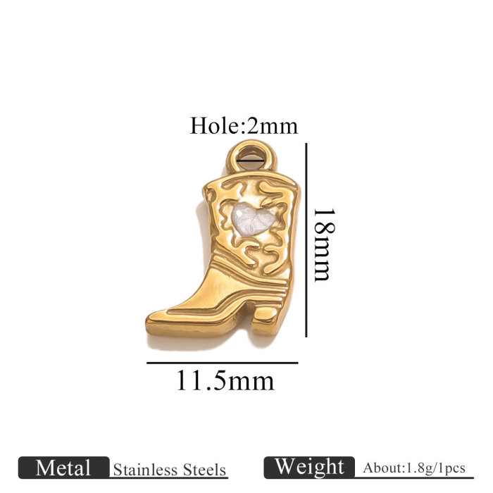 New Oil Drop Shoe Pendant Stainless Steel Colorful Enamel Shoe Hanging Decoration Accessories, Necklaces