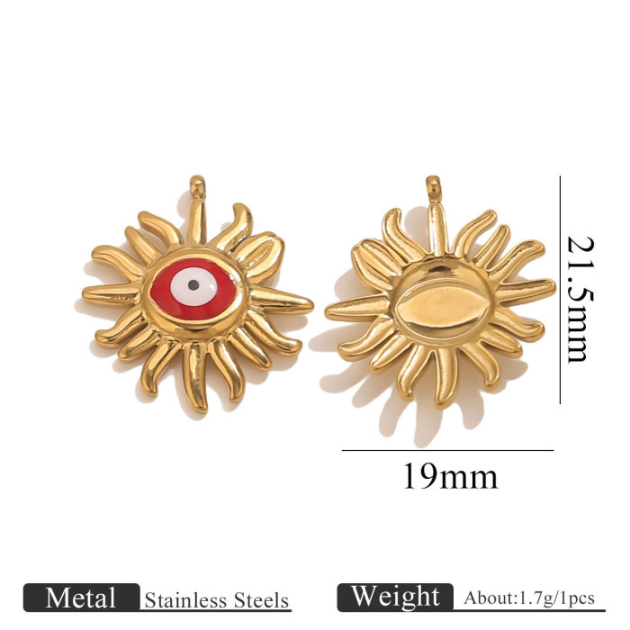 Stainless Steel Devil's Eye Oil Drop Pendant DIY Turkish Eye Style Titanium Steel Necklace Pendant