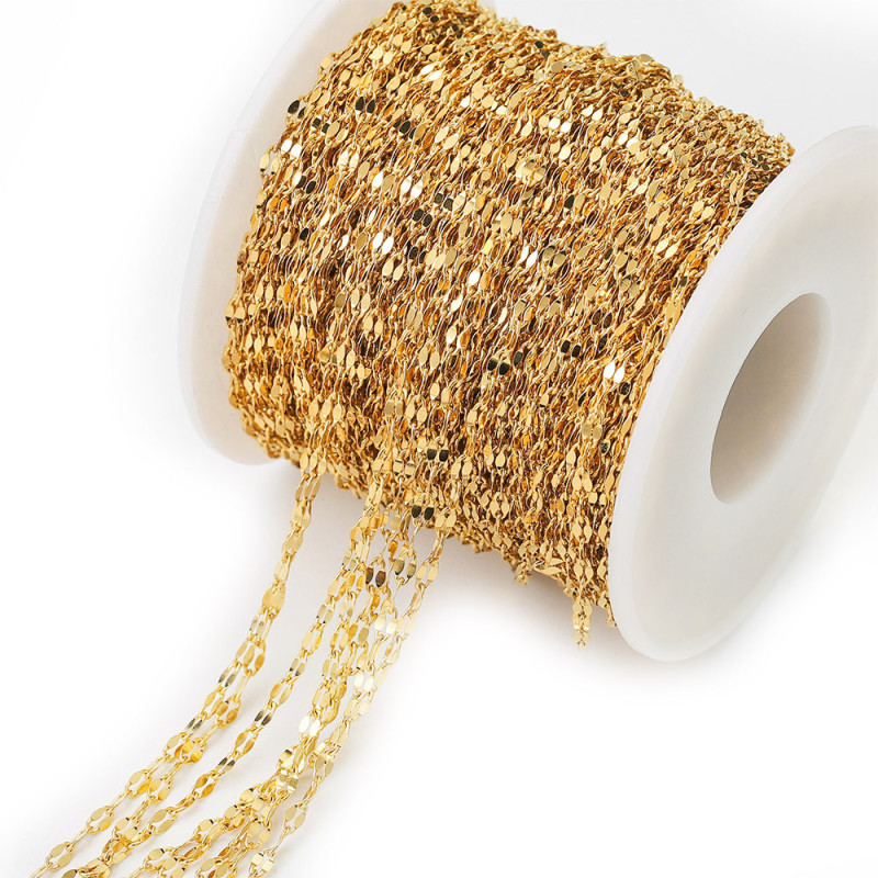 Stainless Steel Lip Chain Butterfly Chain Vacuum Gold Plated Jewelry Chain DIY Jewelry Accessories Necklace Bracelet