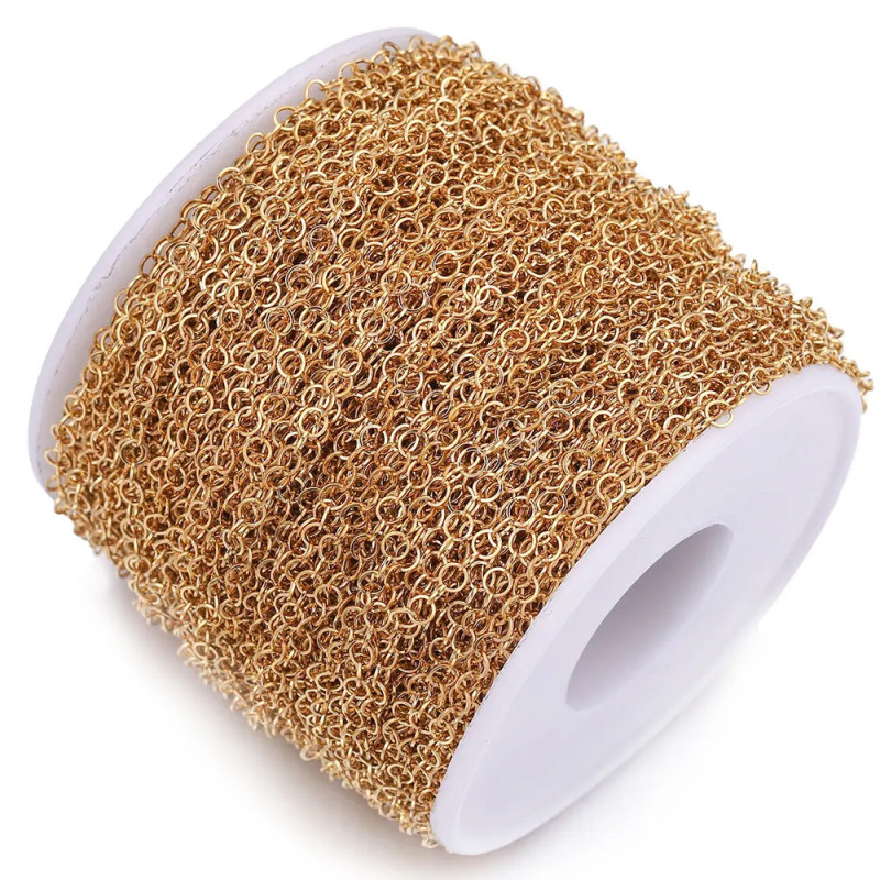 Stainless Steel Round Cross Chain DIY Jewelry Handmade Chain Necklace Bracelet Chain Making Supplies Accessories