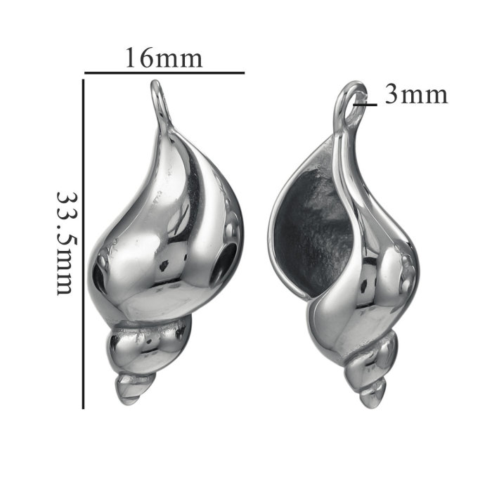 3D Stainless Steel Shell Pendant Conch Ocean Series Bracelet Necklace Material Titanium Steel DIY Jewelry Accessories Factory