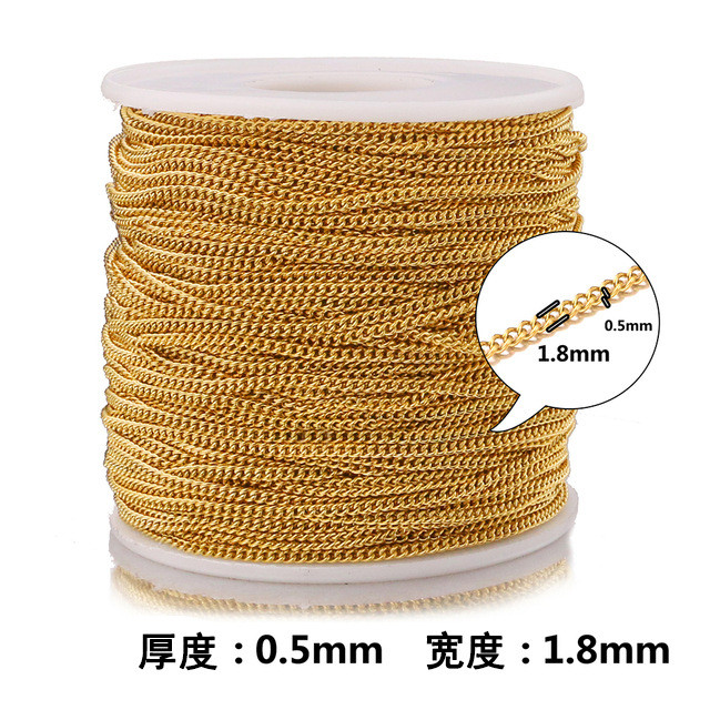 Stainless Steel Gold Inlaid Side Chain Necklace DIY Handmade Jewelry Hanging Chain Wholesale Accessories
