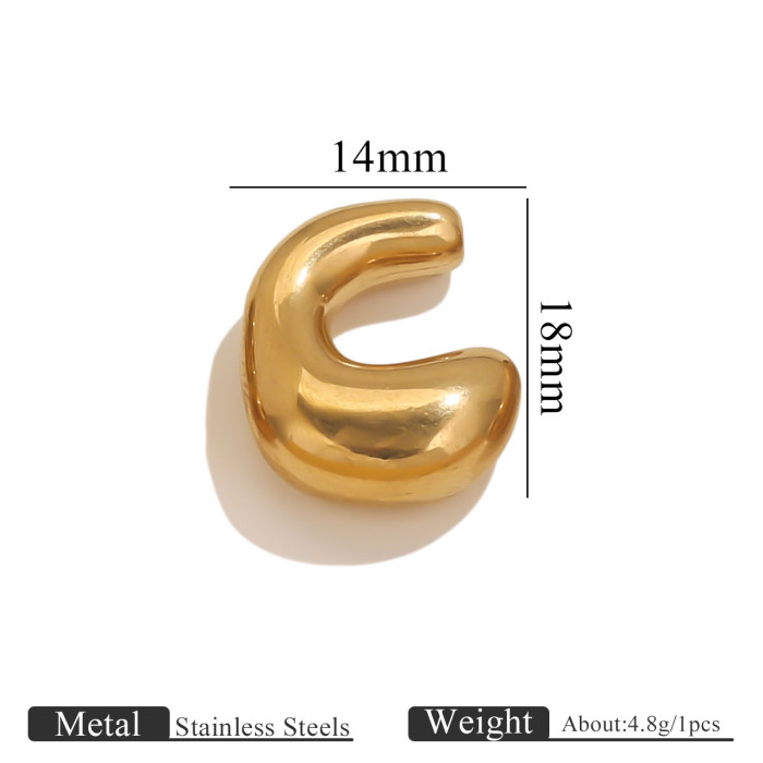 Stainless Steel Gold Q Version Cute Diy26 English Alphabet Pendant Necklace Jewelry Accessories