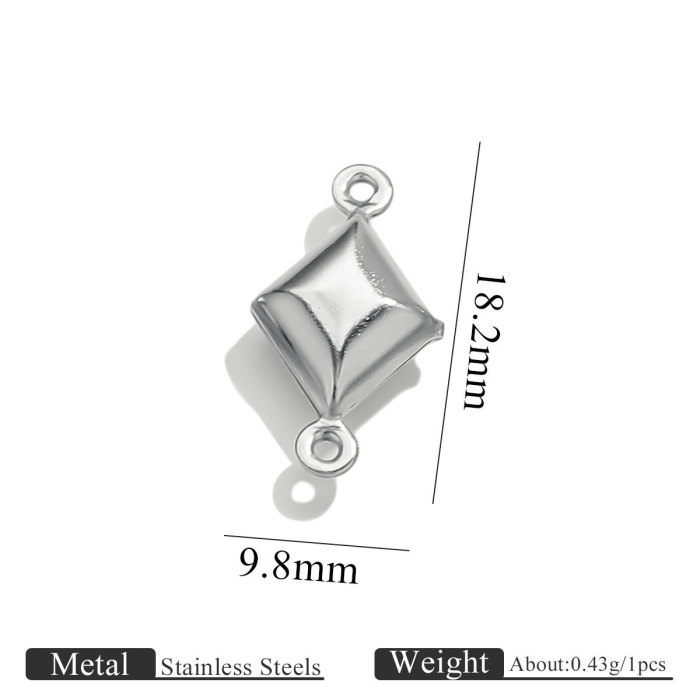 Stainless Steel Double Hole Hollow Pendant Heart-shaped Pentagram Bracelet Necklace Jewelry Handmade Connector Access...