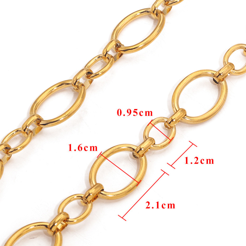 European and American Style Stainless Steel Large O-shaped 1:1 Oval Chain Necklace Titanium Steel Jewelry Chain Hip-hop Thick Chain Wholesale DIY