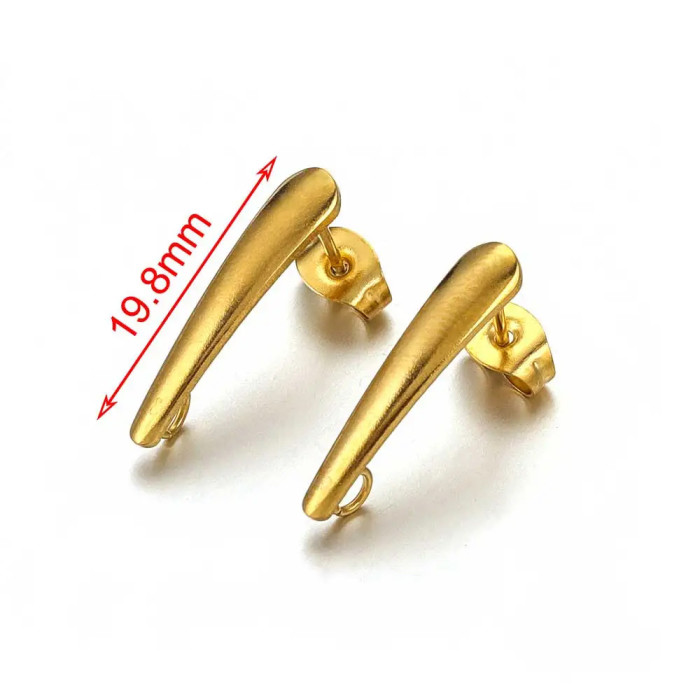 18K Stainless Steel Pearl Earring Accessories Irregular Korean Style Simple Earrings Niche Design DIY Earring Accesso...