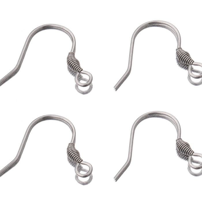 Stainless Steel Spiral Ear Hooks Question Mark Hooks Fish Ear Hooks Bohemian Threaded Spring Hooks DIY Jewelry Accessories