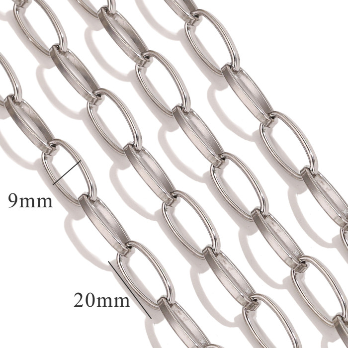 Stainless Steel Chain O-Link Oval Chain DIY Bracelet Material Pearl Necklace Extension Chain Accessories Wholesale