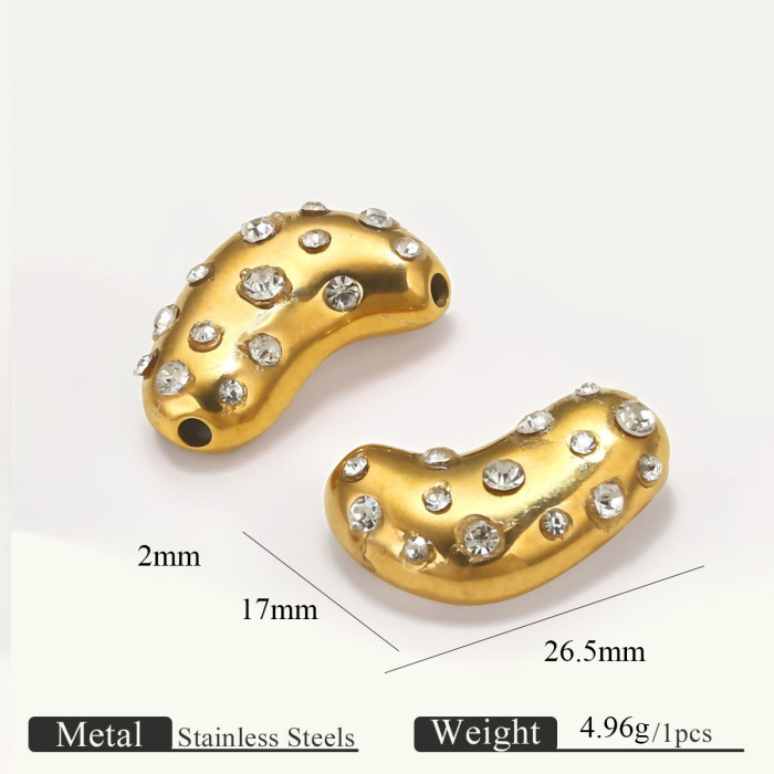 Style Small Gold Bean Stainless Steel Simple Pendant for Women, Niche Design Sense, High-end Fashion Versatile DIY Ne...