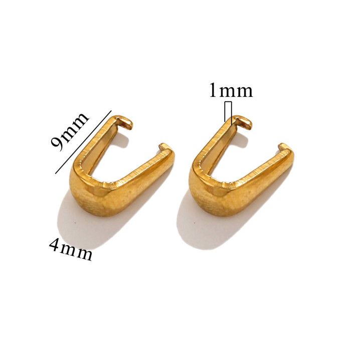 Real Gold Plated Thickened Stainless Steel DIY Pendant Clasp Melon Seed Clasp Titanium Steel Color Retention Smooth C...